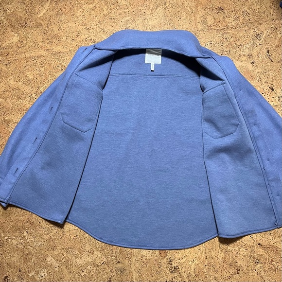Avec Les Filles Blue Button Down Shirt Jacket Shacket Sz S - Picture 6 of 13